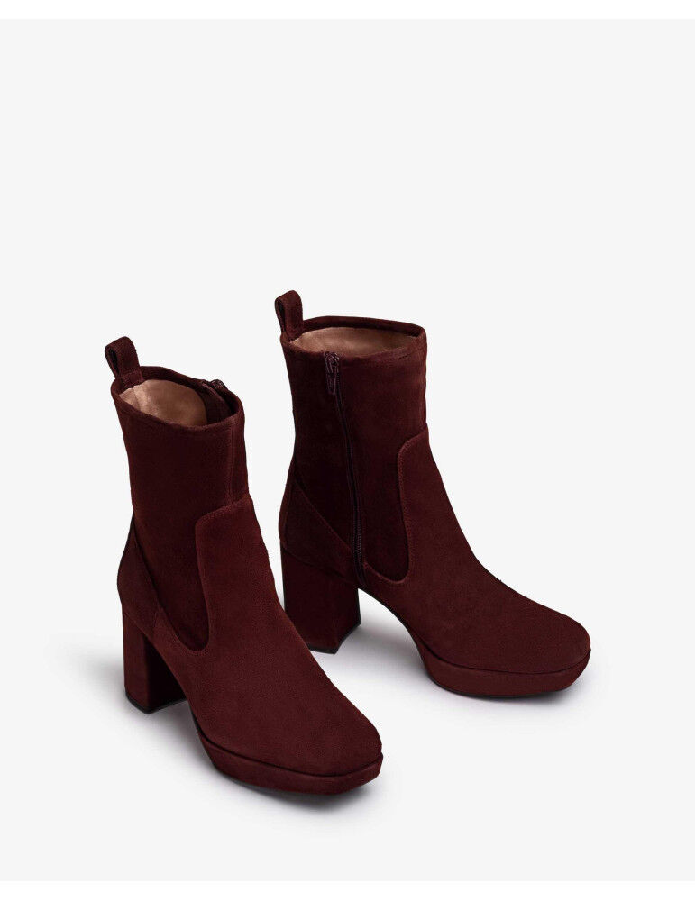 Bottines En Daim Avec Talon Et Plateforme thumbnail 2
