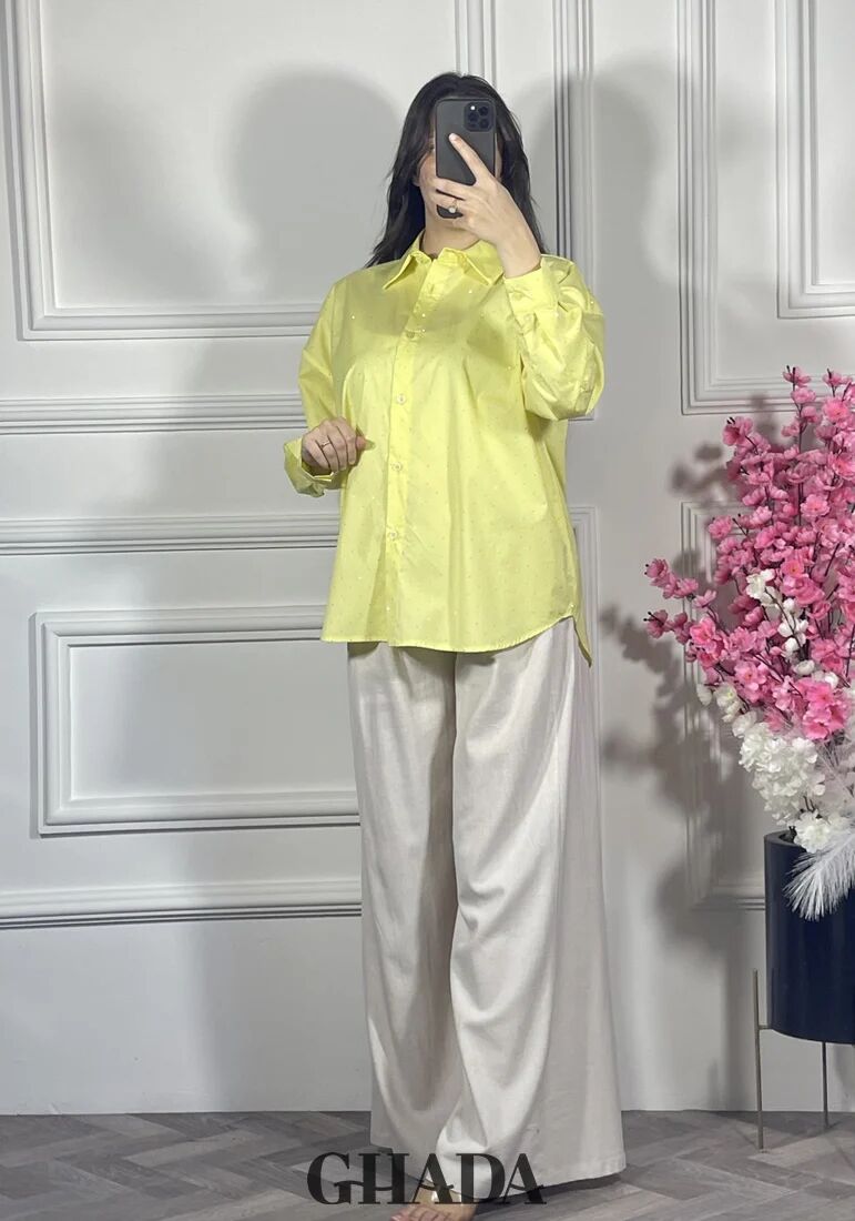 Chemise Jaune À Strass
