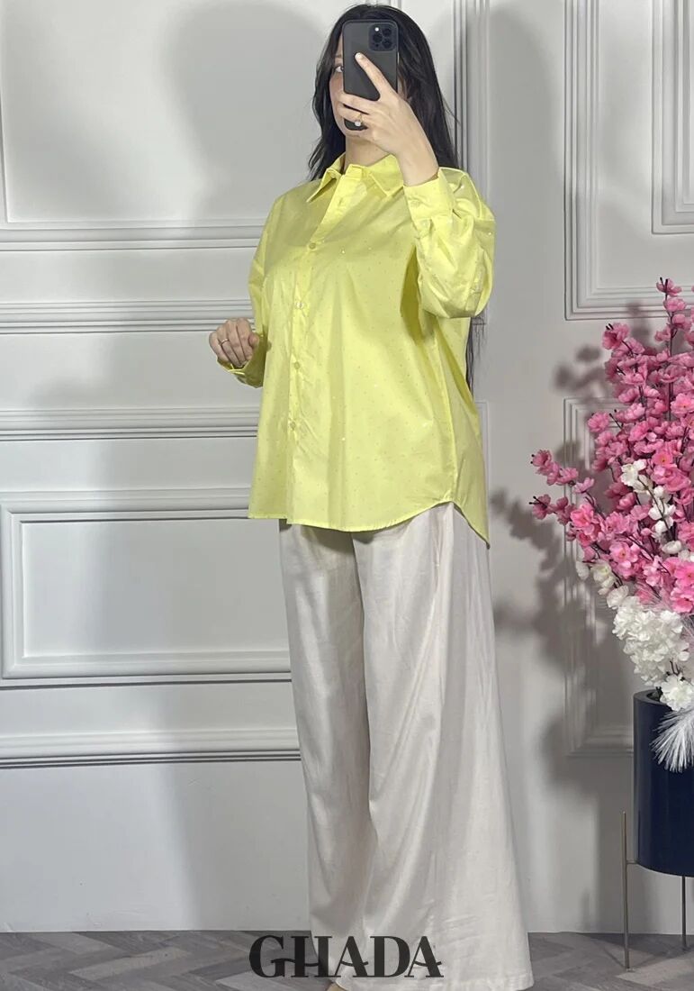 Chemise Jaune À Strass