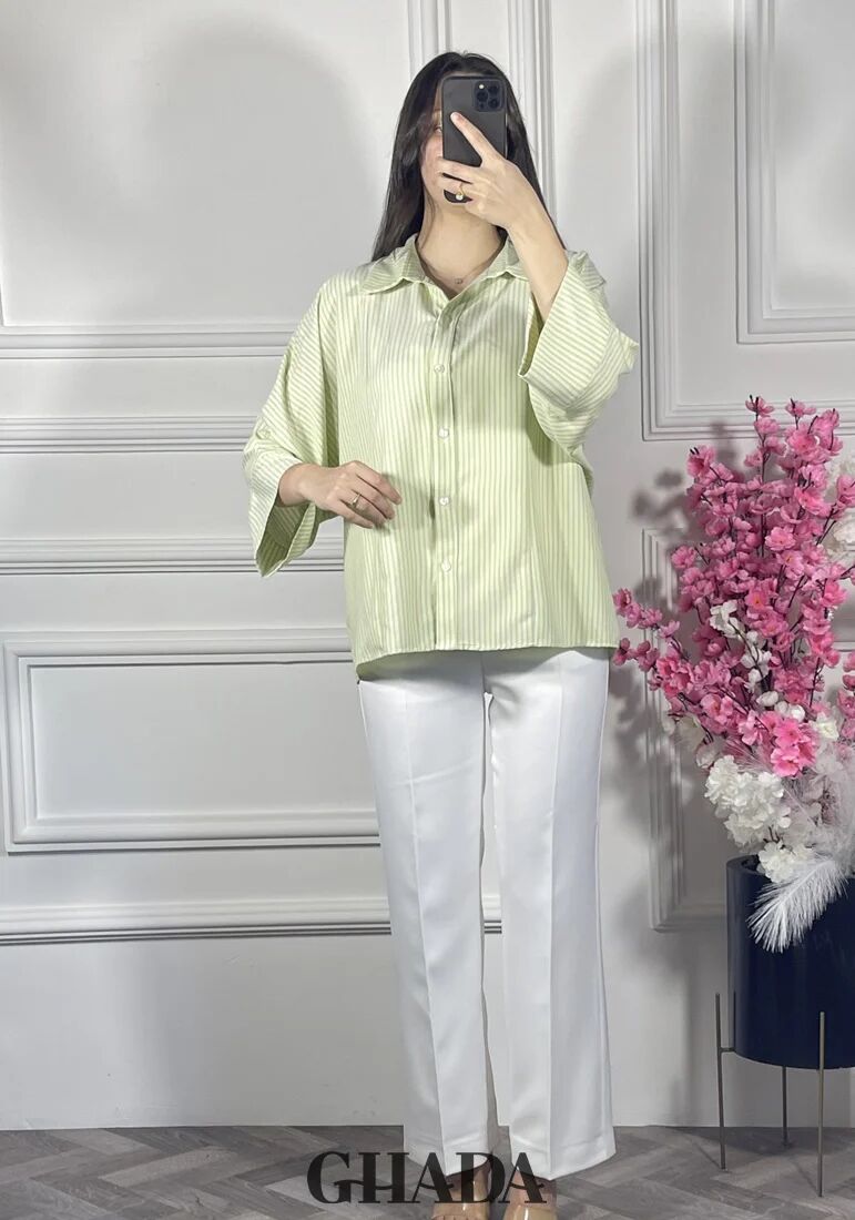 Chemise À Rayures En Vert Clair