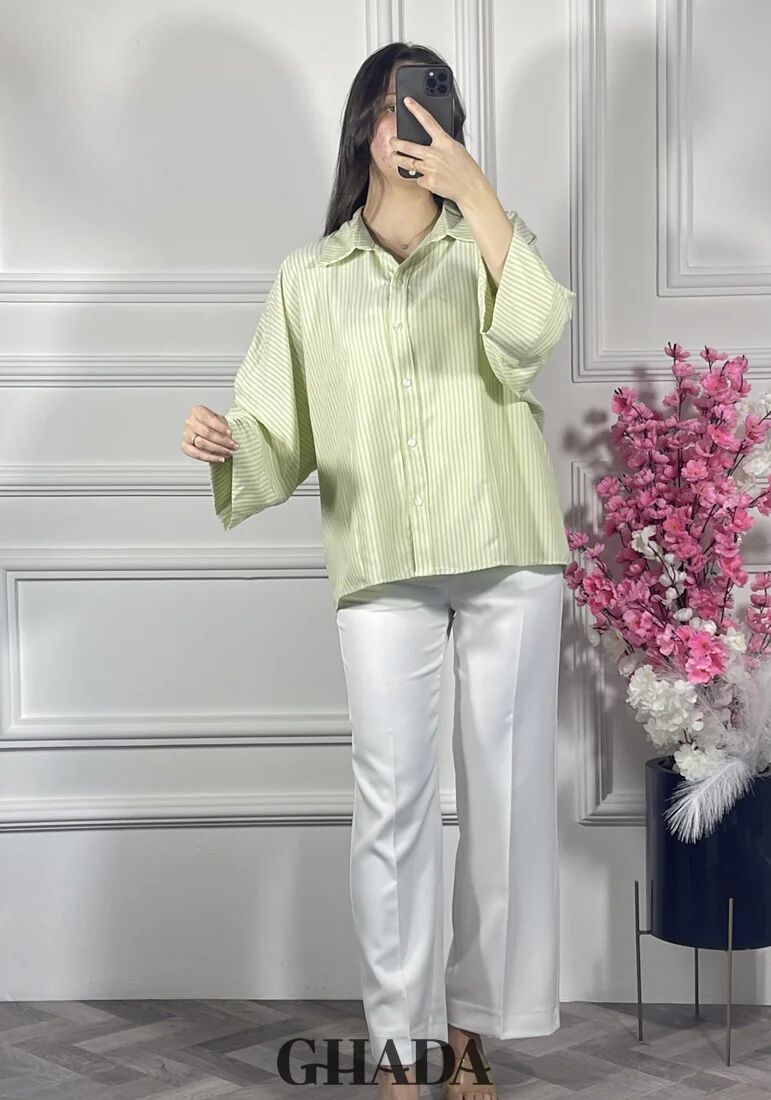 Chemise À Rayures En Vert Clair