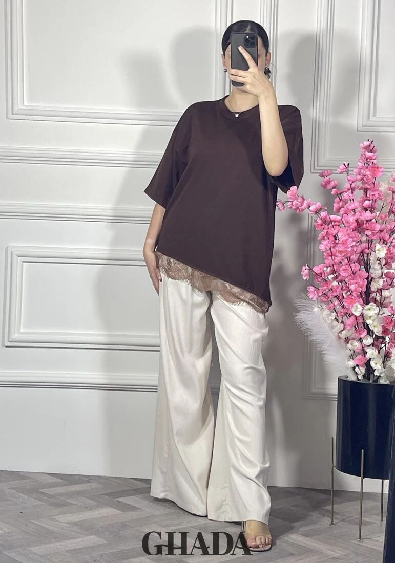 Pull Marron Avec Dentelle thumbnail 4