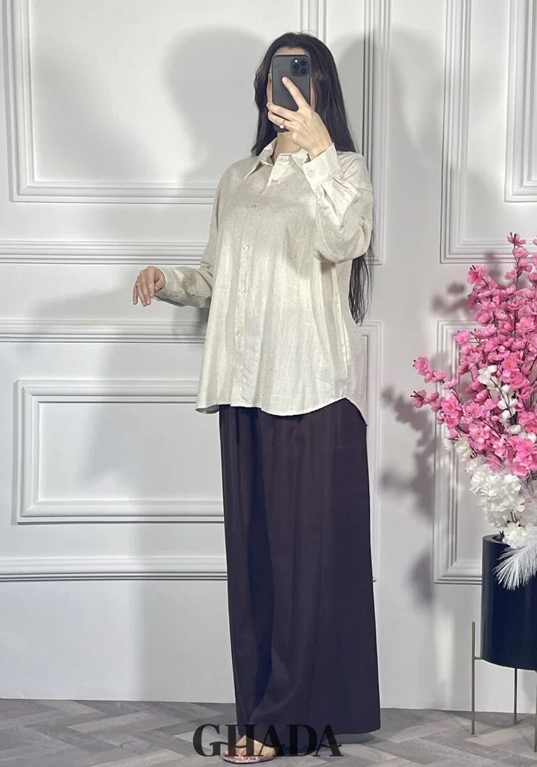 Chemise Beige À Strass