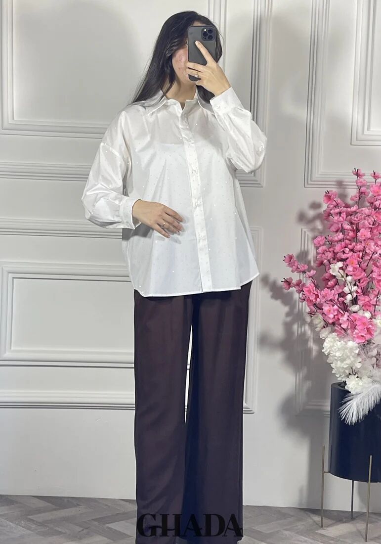 Chemise Blanche À Strass