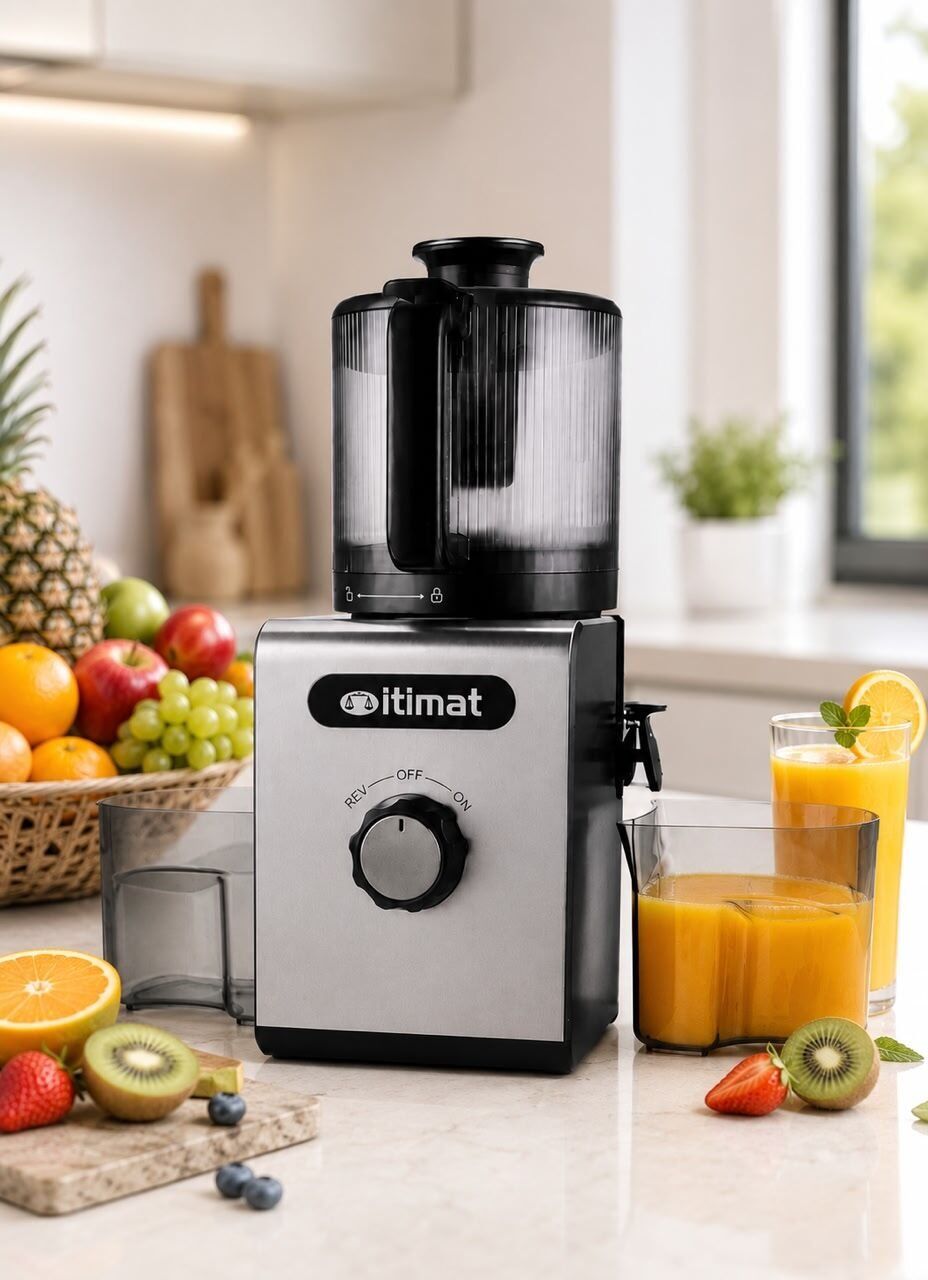 Extracteur De Jus-centrifugeuse – 150w – Corps En Acier Inoxydable – Couleur Argent/Noir