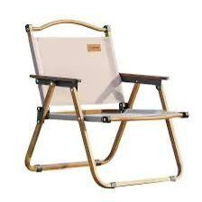 Chaise de Camping Pliante Style Scandinave – Bois et Toile Beige