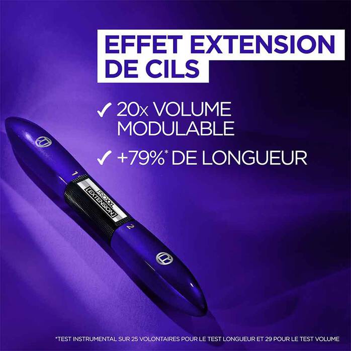 Mascara Pro Xxl Extension Noir 12 Ml – Effet Extension De Cils, Double Brosse, Longue Tenue thumbnail 3