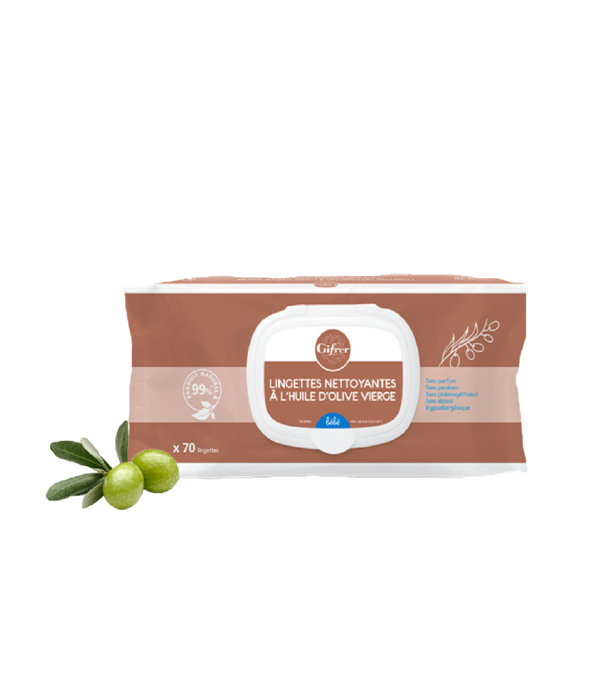 Lingettes Bebe Au Liniment Huile Olive Extra X70