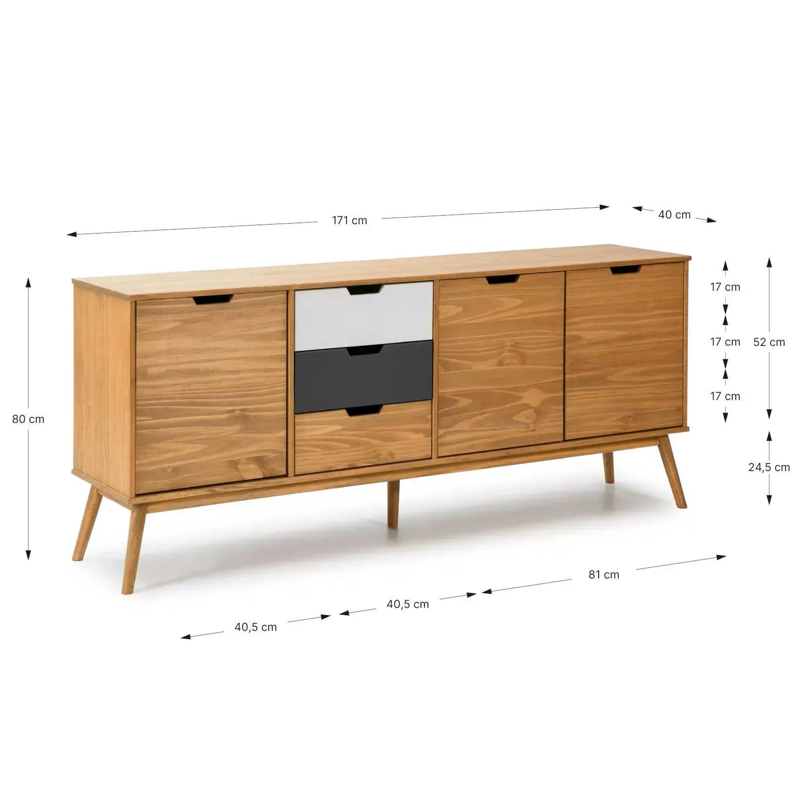 Ensemble Salon Scandinave : Buffet & Meuble Tv En Pin Massif