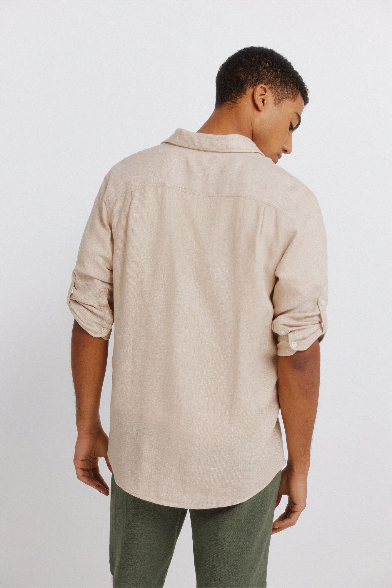 Chemise Lin Viscose Texturée Manches 3/4