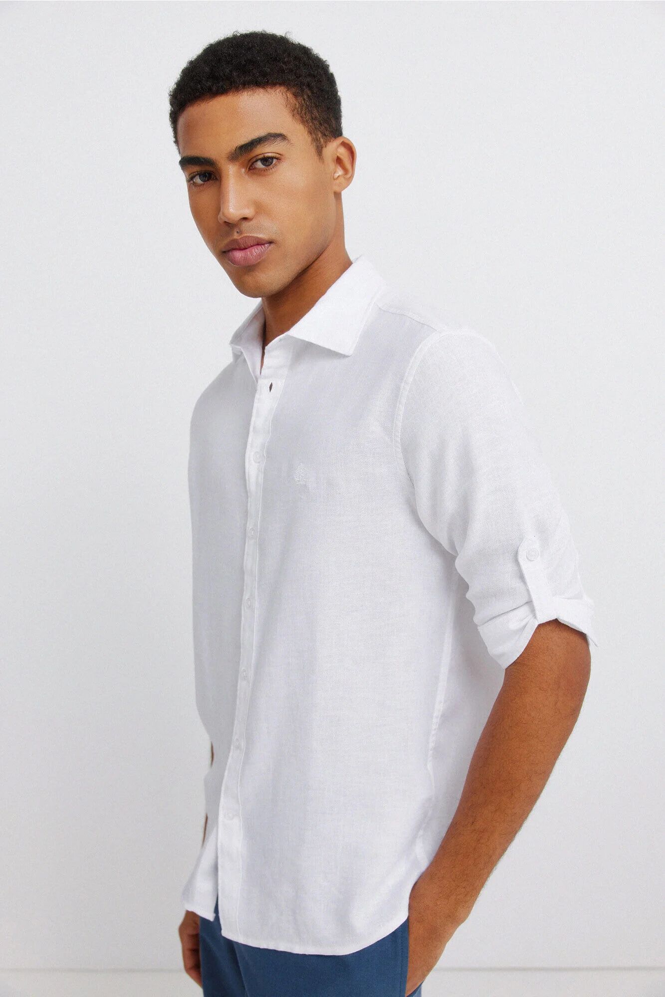 Chemise Lin Viscose Texturée Manches 3/4 thumbnail 3