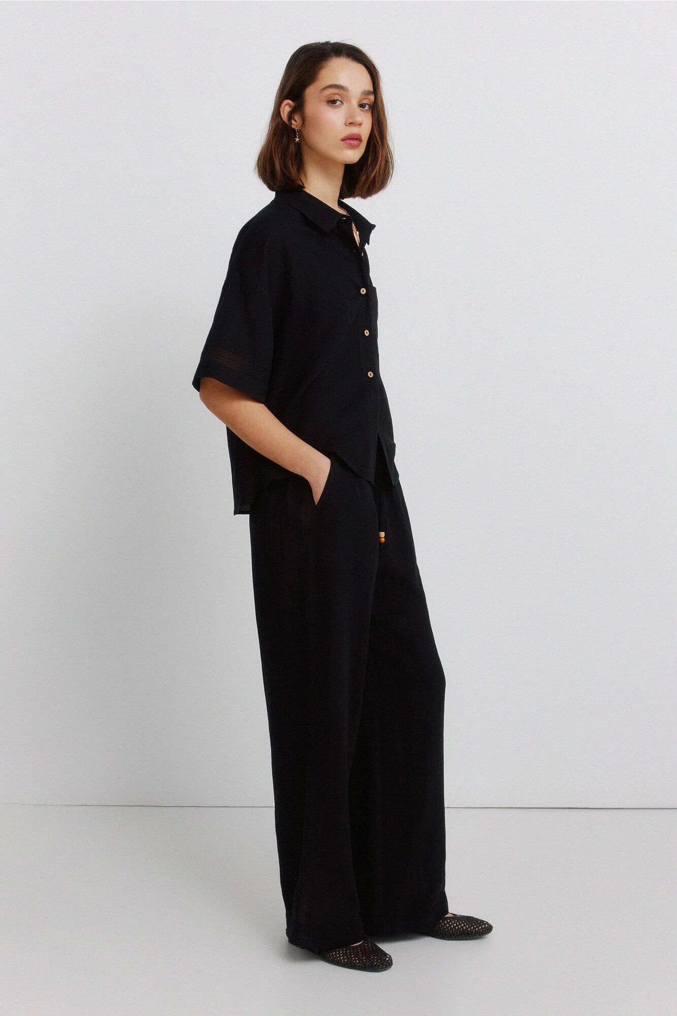 Pantalon De Sport Noir À Lacets