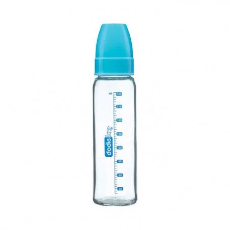 Biberon Col Etroit Verre - Bleu Lagoon - 240ml