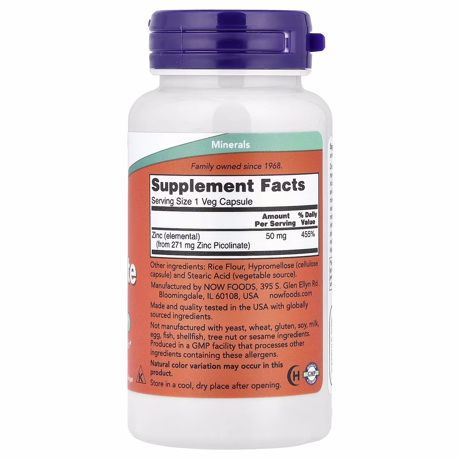 Zinc Picolinate, 50 Mg, 120 Veg Capsules