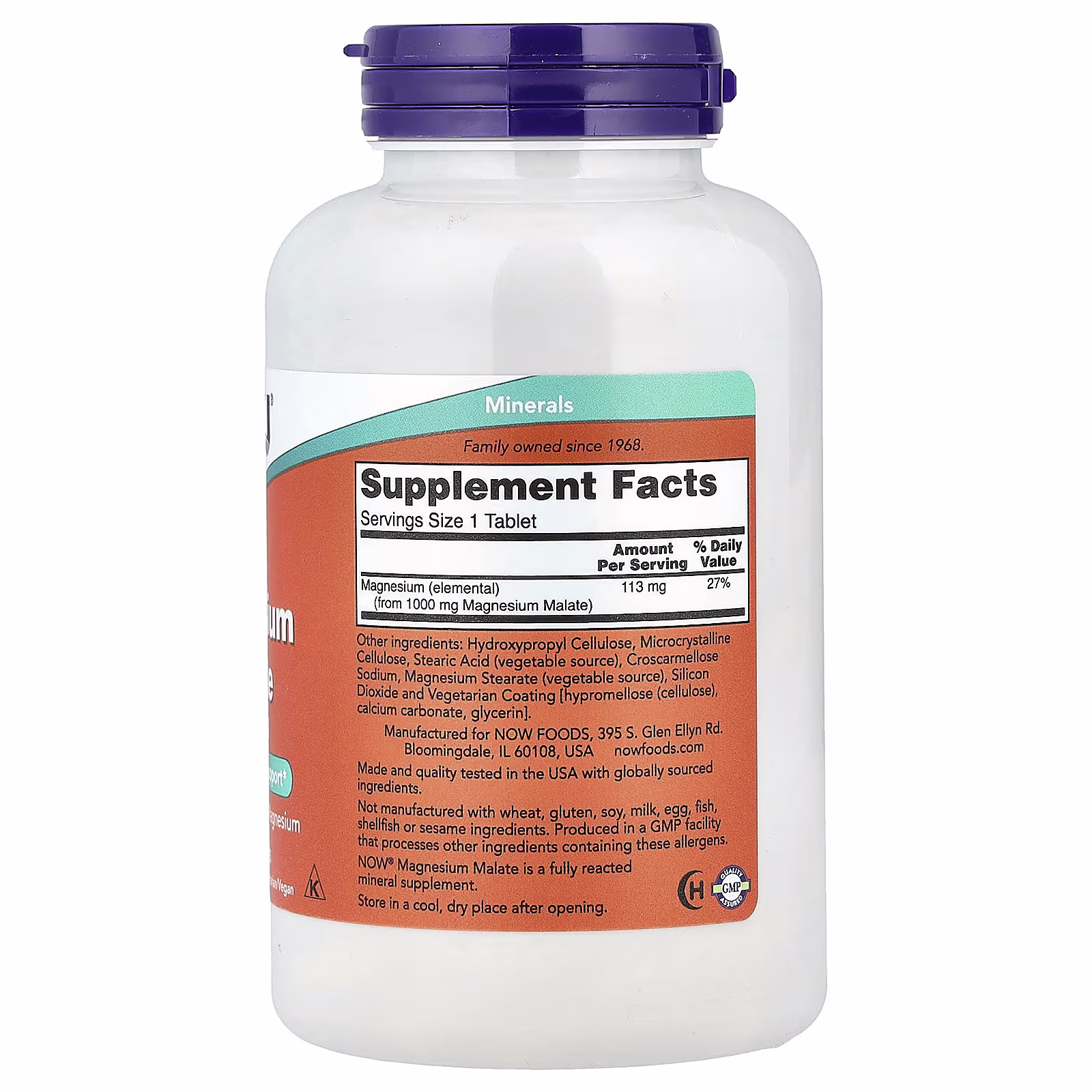 Magnesium Malate 1000 Mg – 180 Tablets