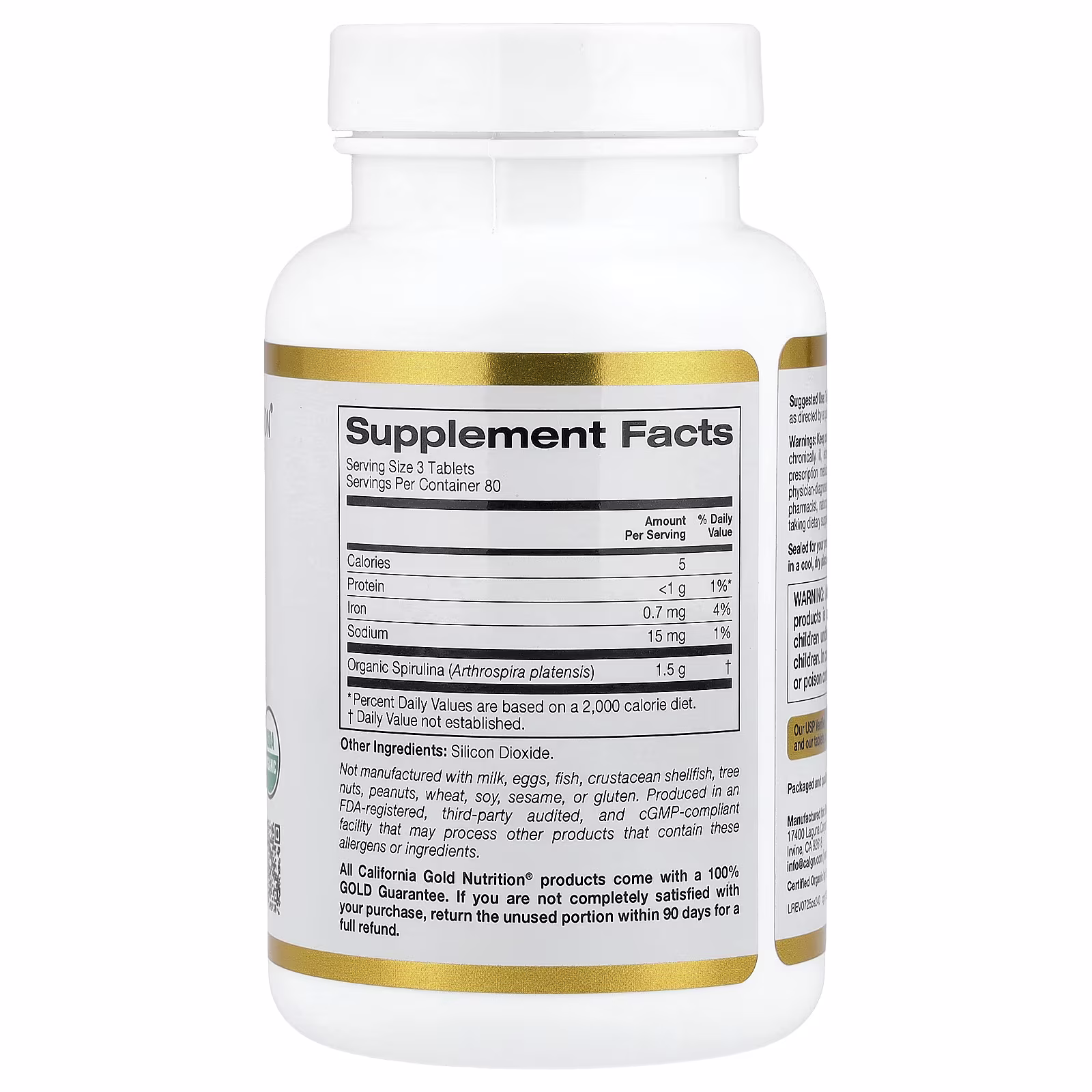 Organic Spirulina, 240 Tablets (500 Mg Per Tablet)