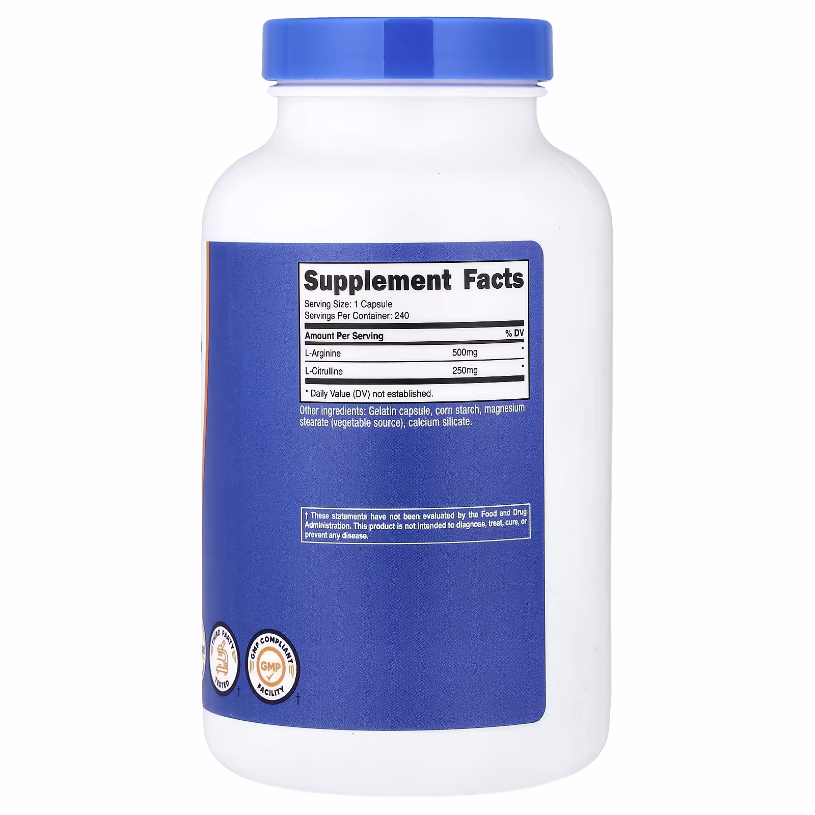 L-arginine + L-citrulline, 240 Capsules