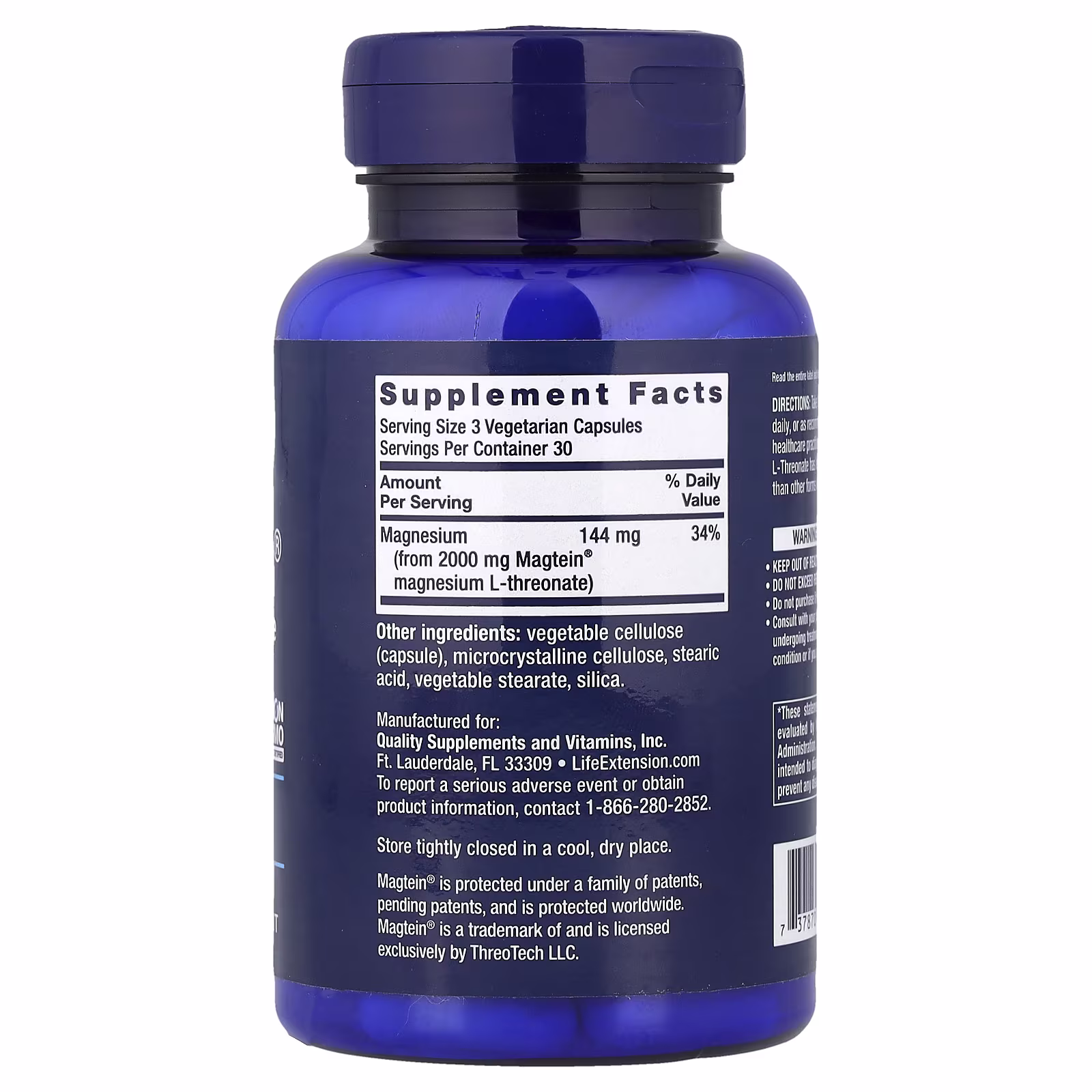 Neuro-mag®, Magnesium L-threonate, 90 Vegetarian Capsules (48 Mg Per Capsule)