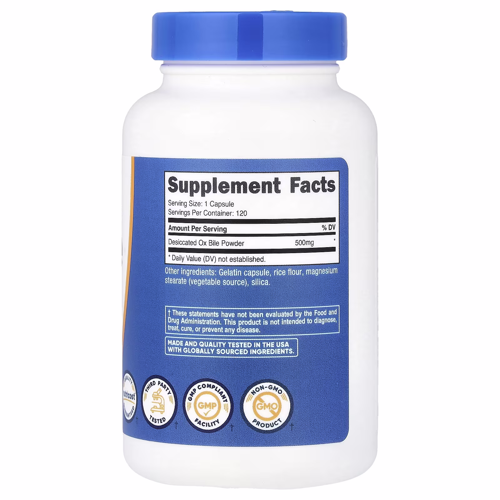 Ox Bile, 500 Mg, 120 Capsules thumbnail 2