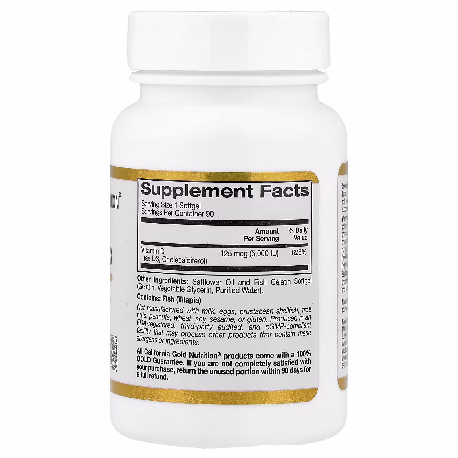 Vitamin D3, 125 Mcg (5,000 Iu), 90 Fish Gelatin Softgels