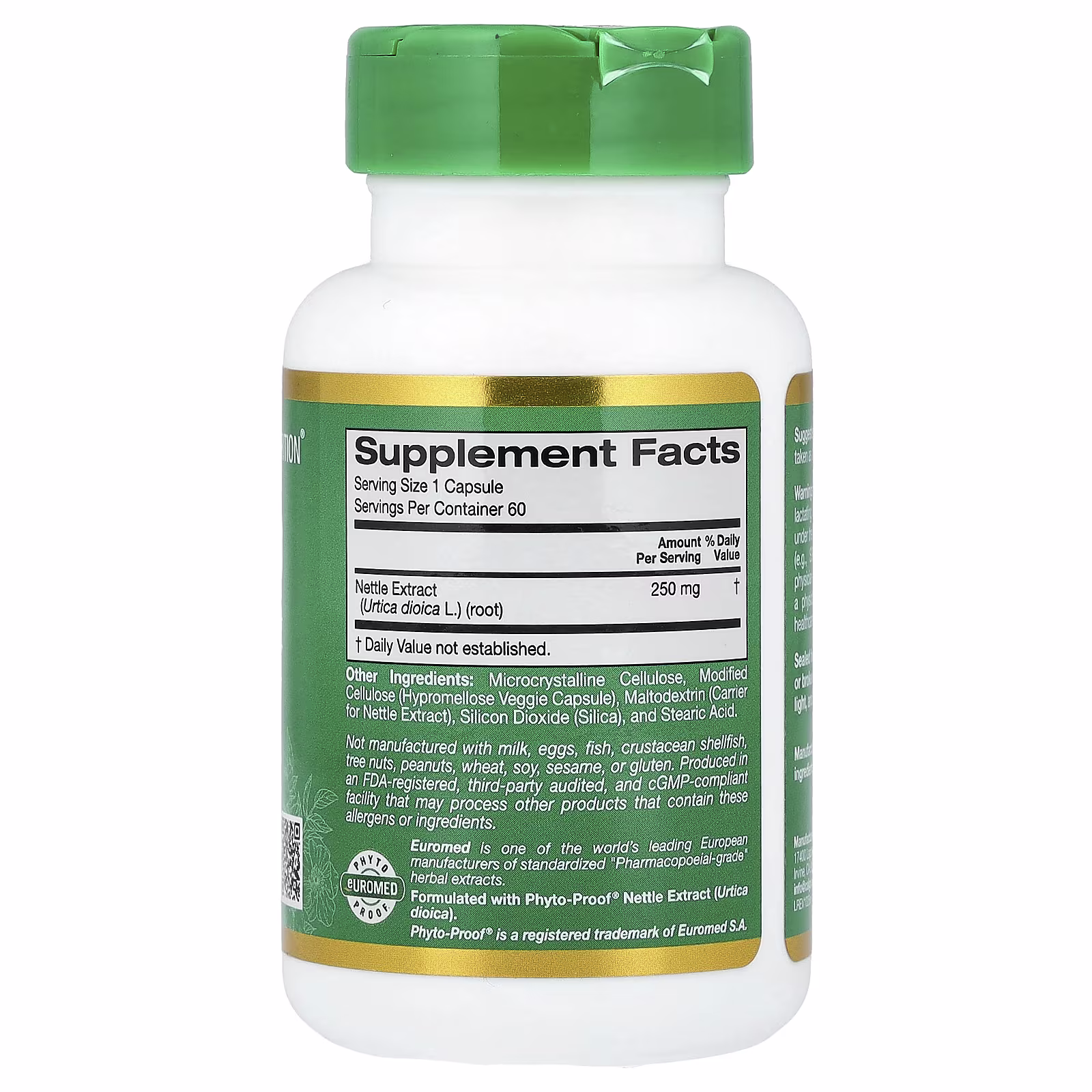 Euroherbs®, Nettle Root Extract, Euromed Quality, 250 Mg, 60 Veggie Capsules