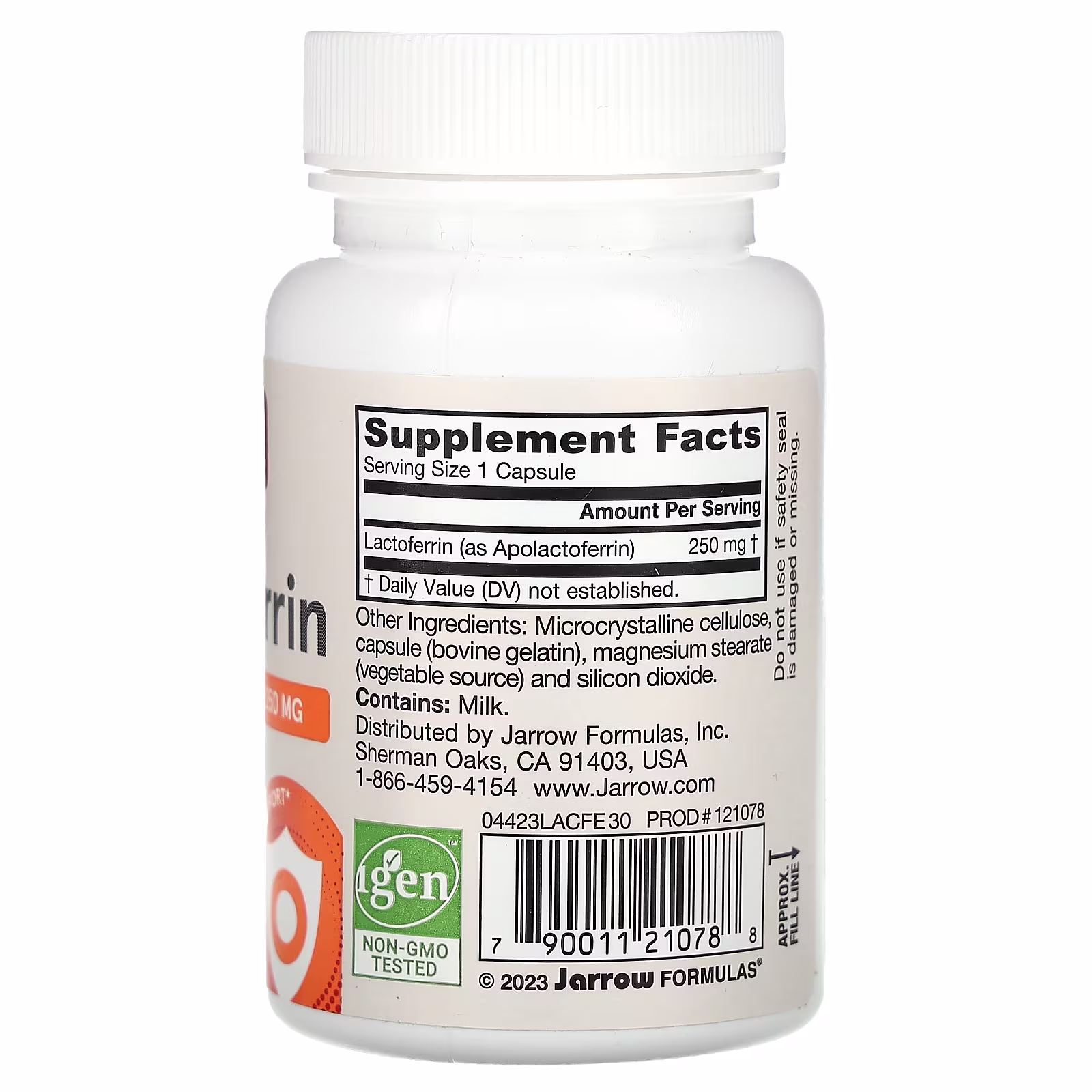 Lactoferrin, Freeze Dried, 250 Mg, 30 Capsules