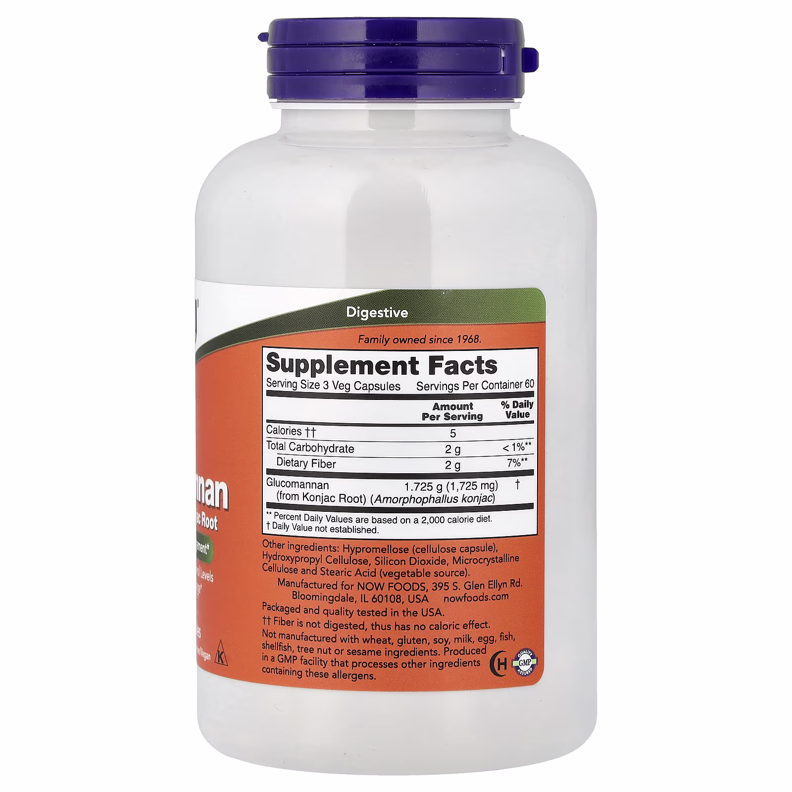 Glucomannane, 575 Mg, 180 Capsules Végétales