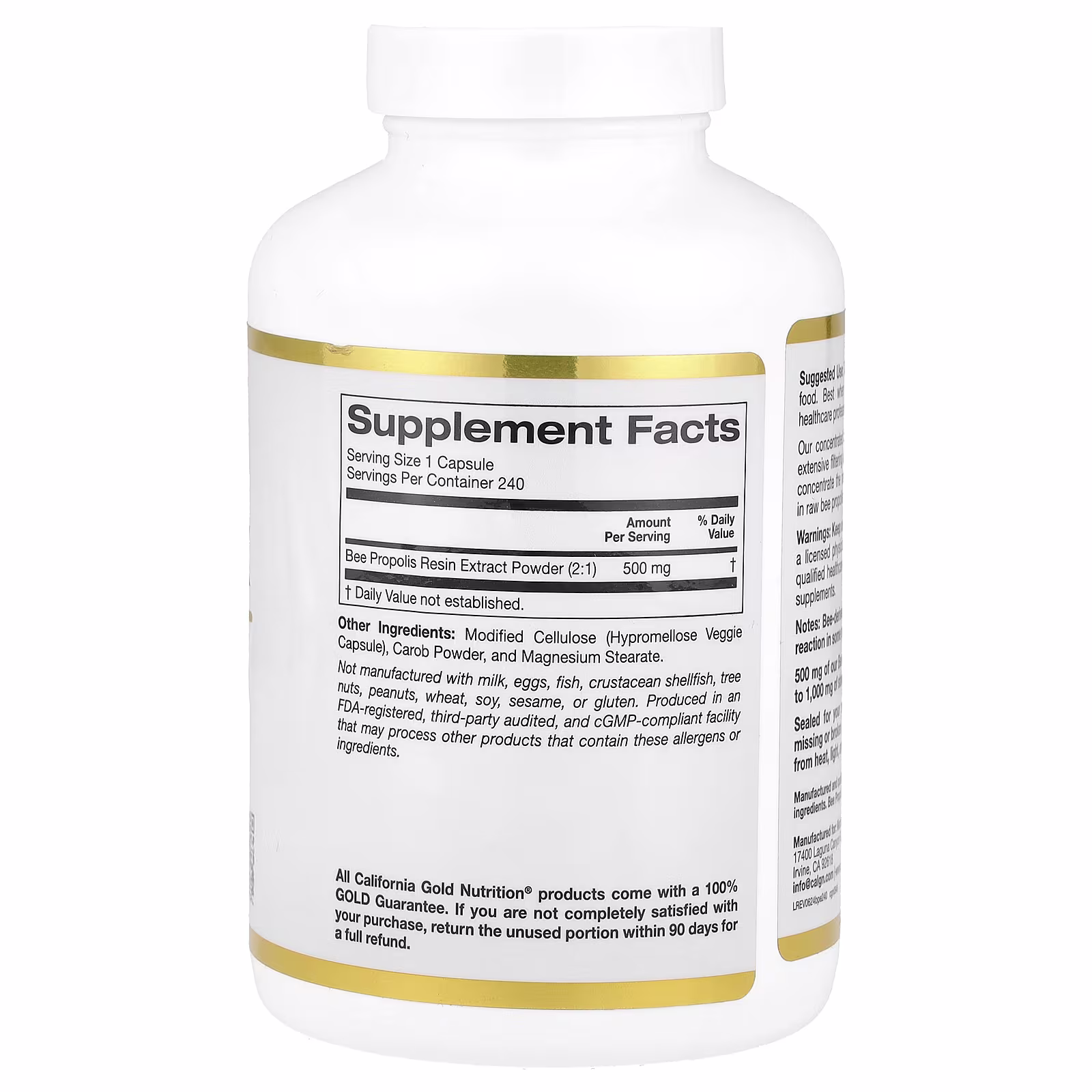 Bee Propolis 2x, Concentrated Extract, 500 Mg, 240 Veggie Capsules