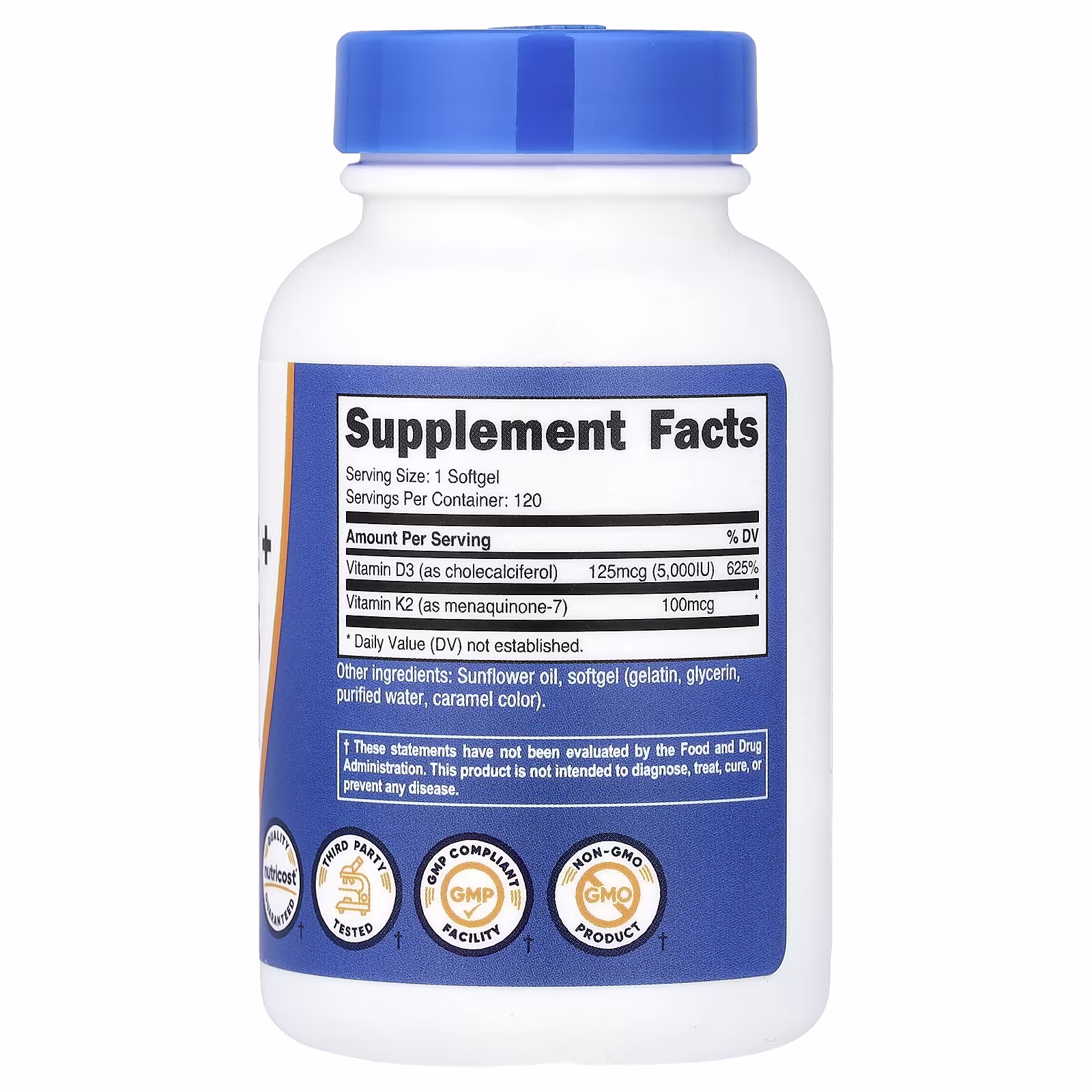 Vitamin K2 + Vitamin D3, 120 Softgels