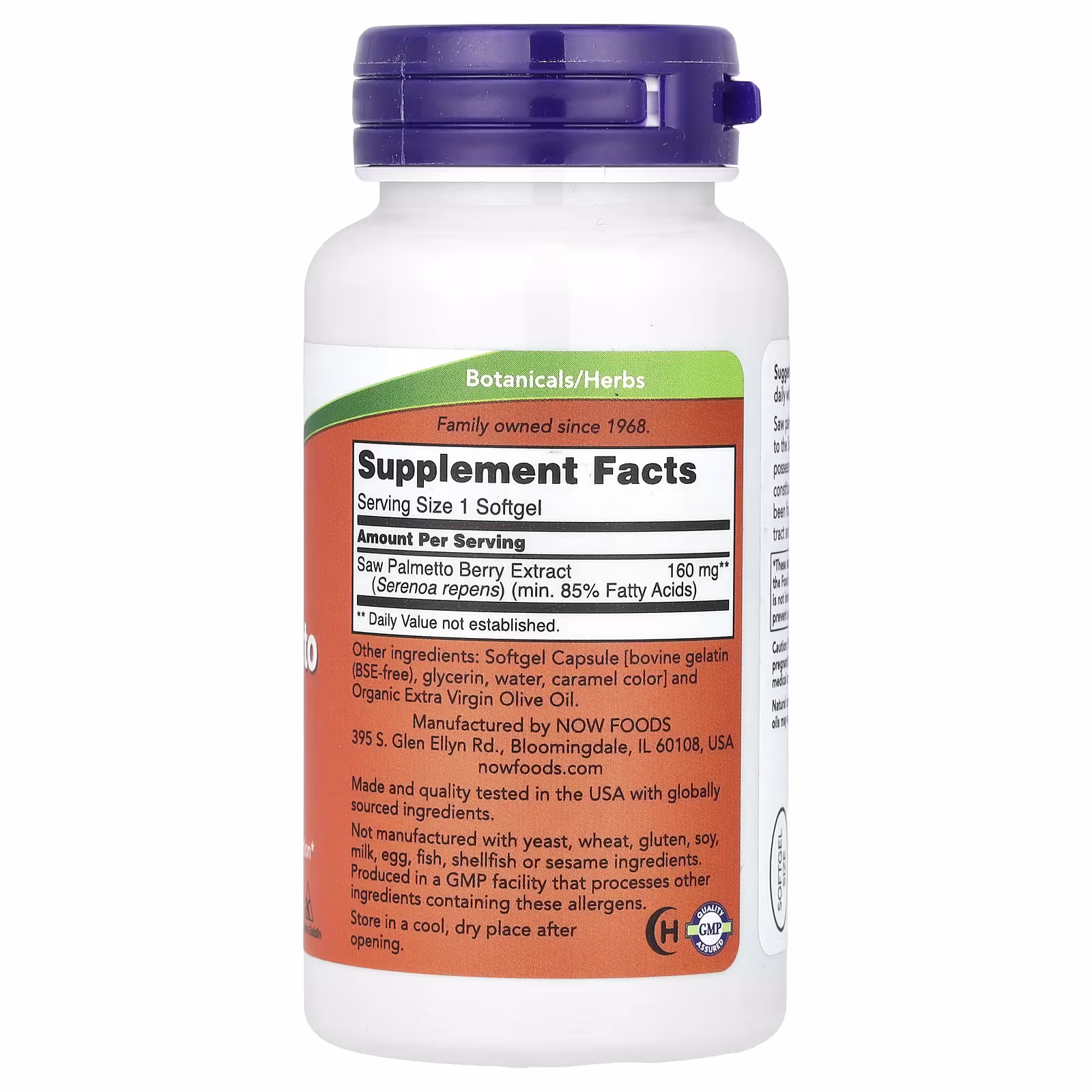 Saw Palmetto Extract, 160 Mg, 120 Softgels