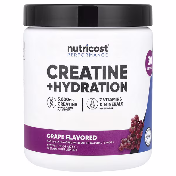 Performance, Creatine + Hydration, Grape, 9.9 Oz (276 G)