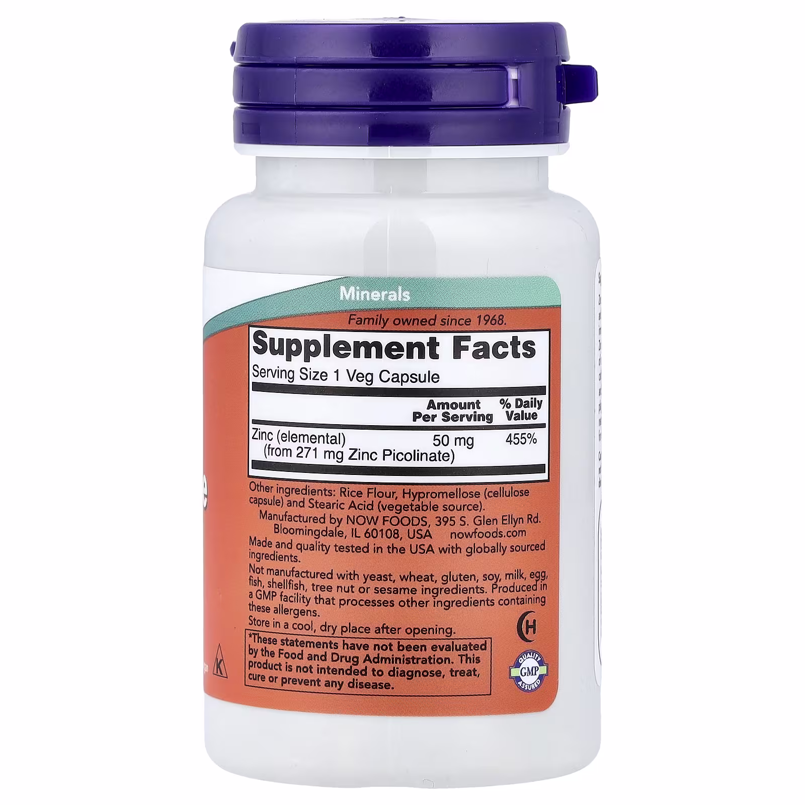 Zinc Picolinate 50 Mg – 60 Vegetarian Capsules