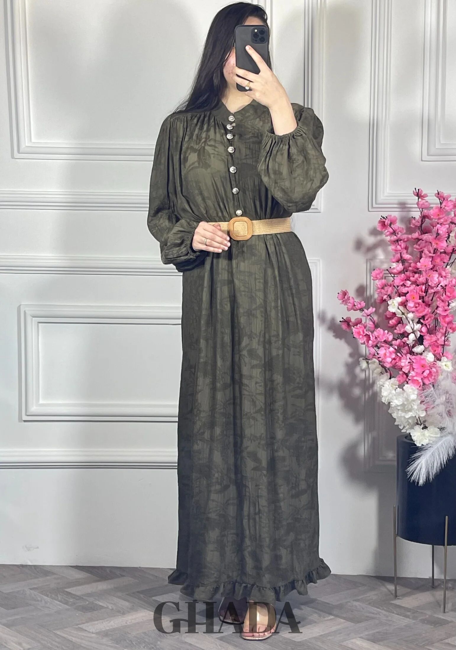 Robe Longue Avec Ceinture 