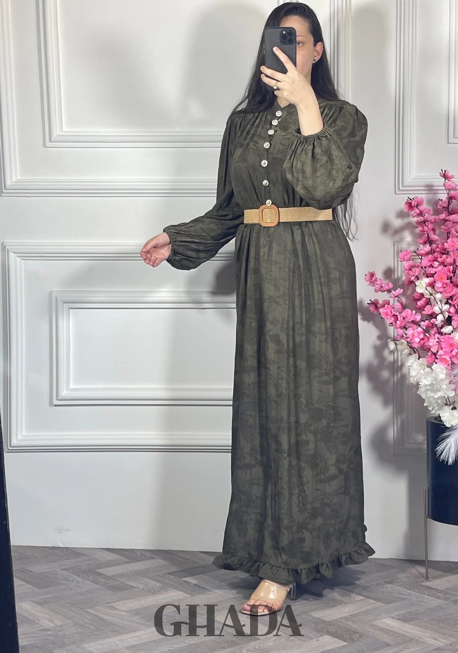 Robe Longue Avec Ceinture  thumbnail 4