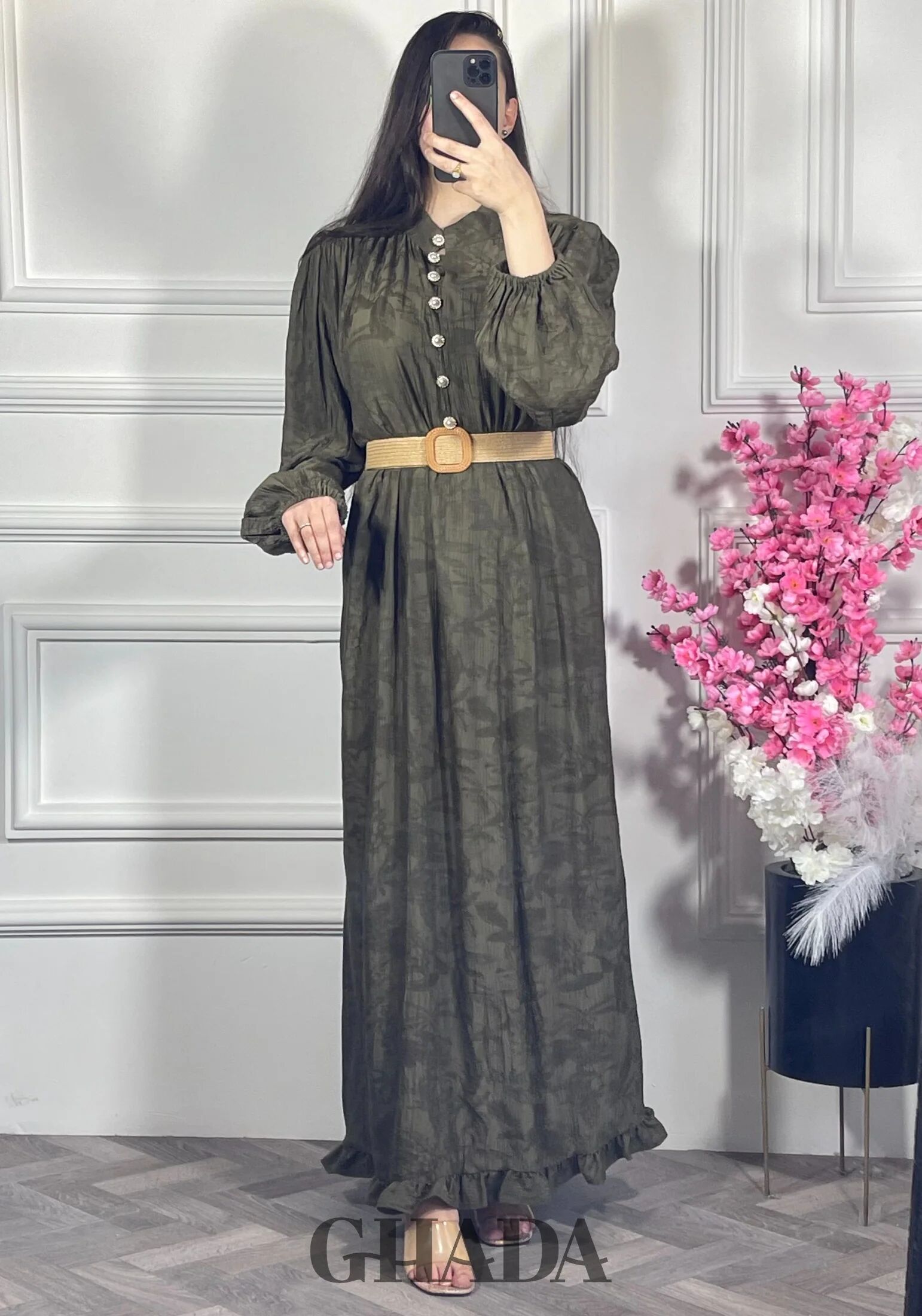 Robe Longue Avec Ceinture  thumbnail 3