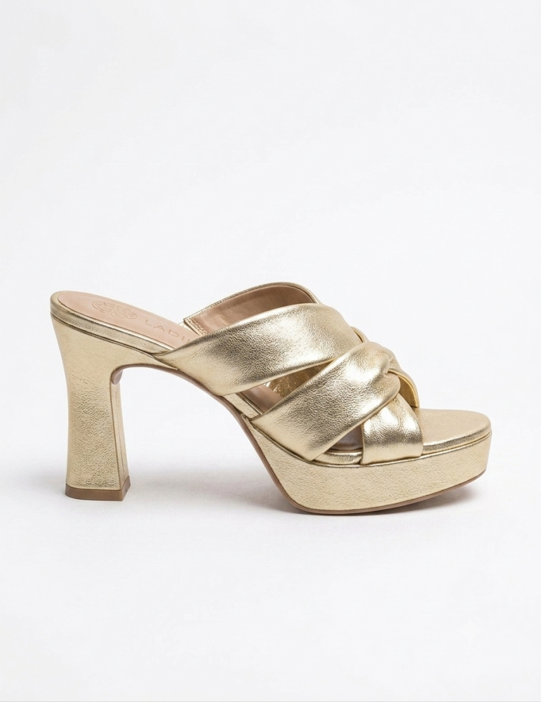Mules À Haut Talon Et Plateforme En Cuir