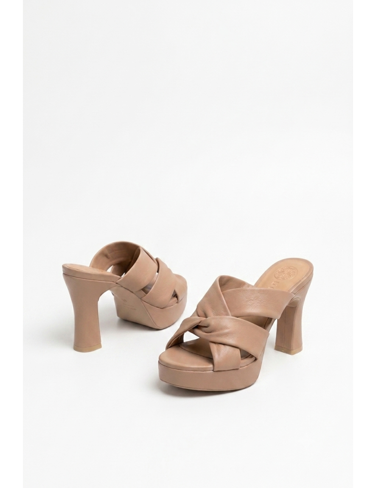 Mules À Haut Talon Et Plateforme En Cuir thumbnail 2