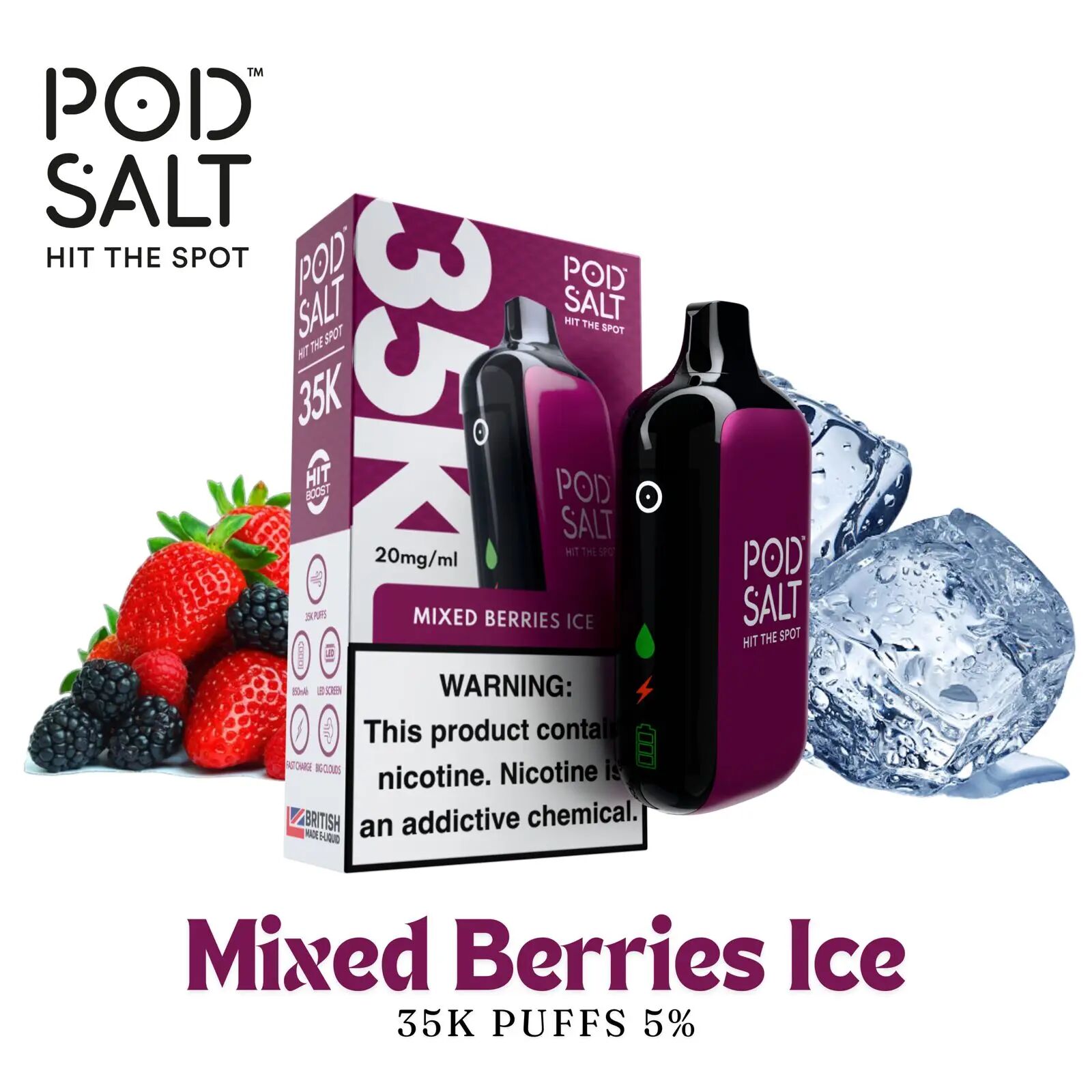 Mixed Berries Ice 35k Puffs 5% 