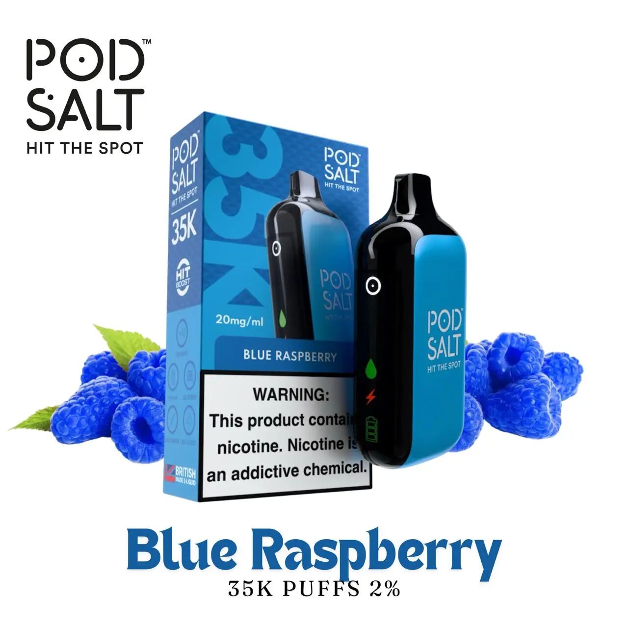 Blue Raspberry 35k Puffs 2%