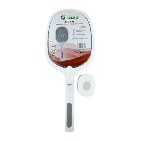 Raquette Anti-moustiques 2-en-1 Gecko Ltd-638 : Rechargeable Usb Avec Lampe Uv Intégrée