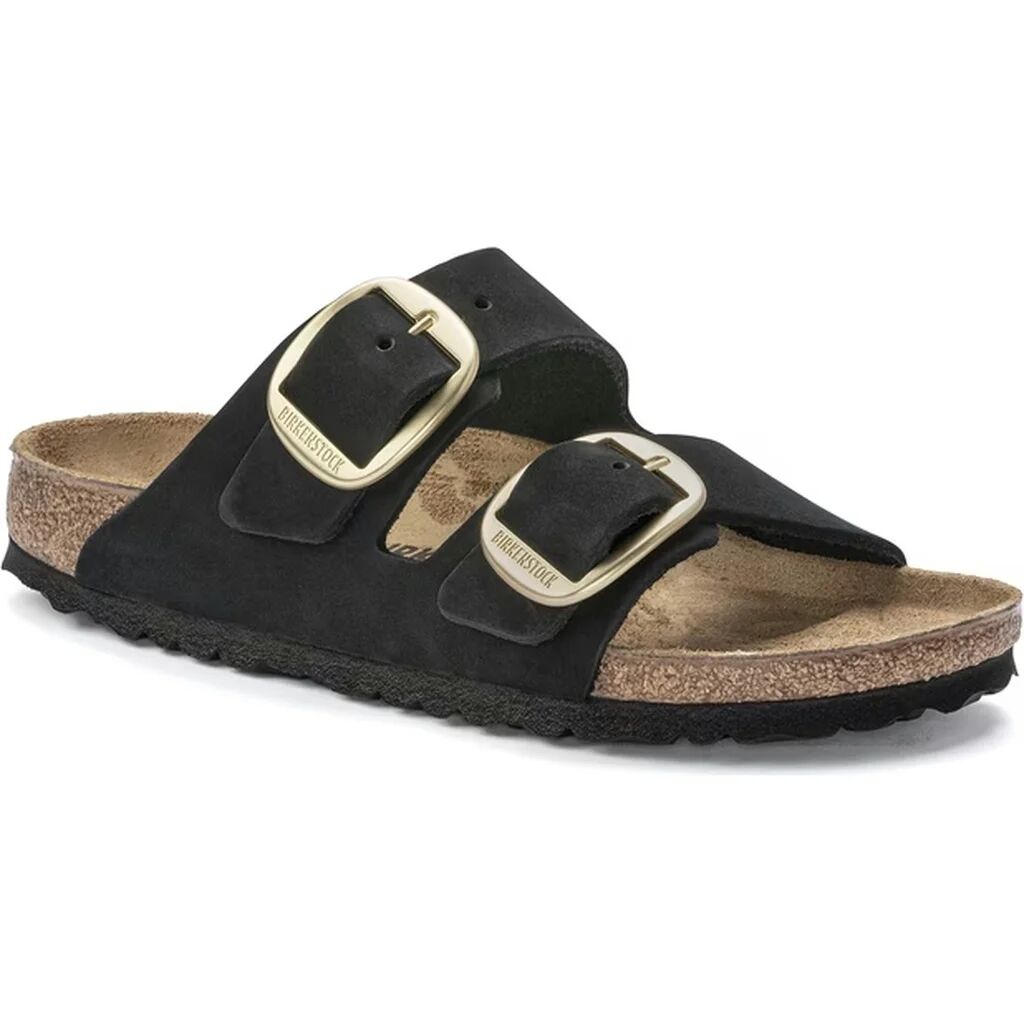 Arizona Big Buckle Nubuck Leather Black Narrow