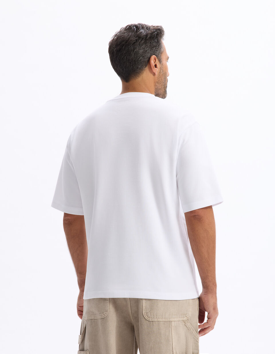 T-shirt infroissable over size col rond thumbnail 3