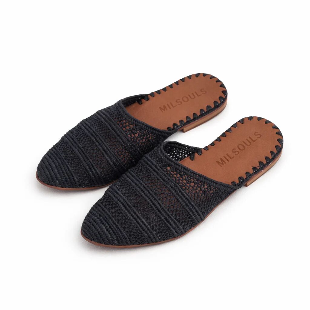 Mesh Raffia Mule
