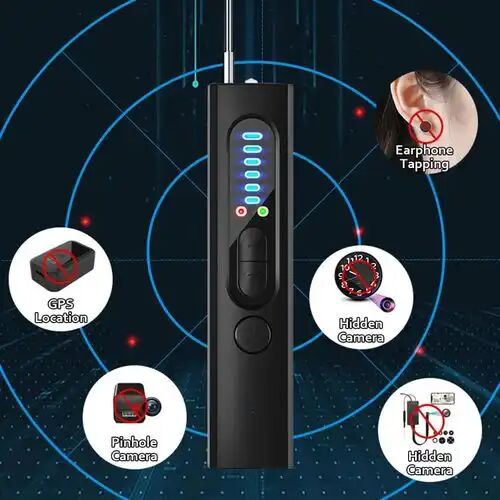 Détecteur De Caméras Cachées Et Traceurs Gps, 6 Niveaux De Sensibilité, 4 Modes