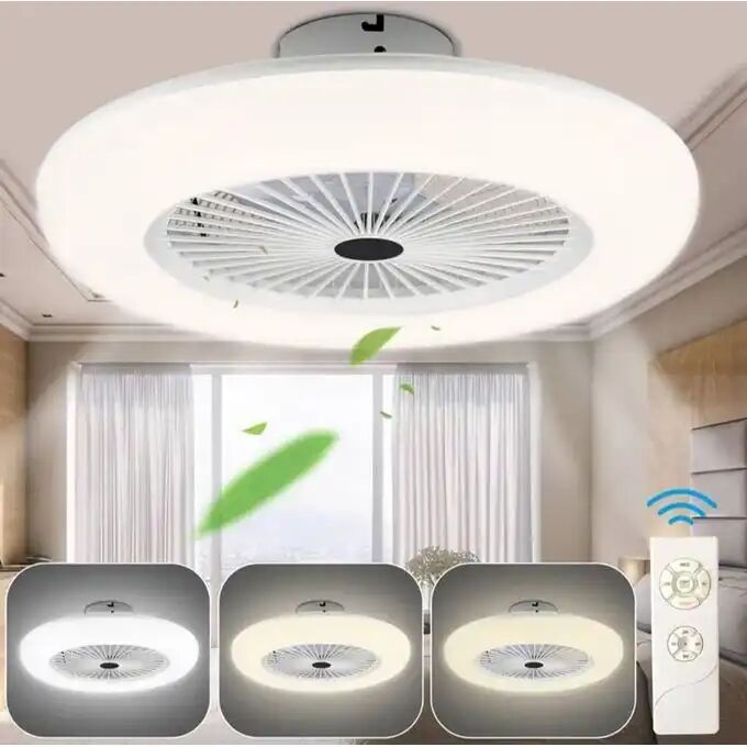 Ventilateur De Plafond Encastré Moderne À 3 Vitesses Led E27 30w Avec Télécommande
