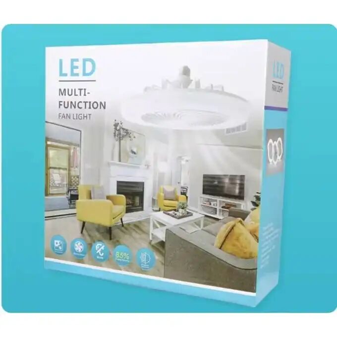 Ventilateur De Plafond Encastré Moderne À 3 Vitesses Led E27 30w Avec Télécommande thumbnail 4