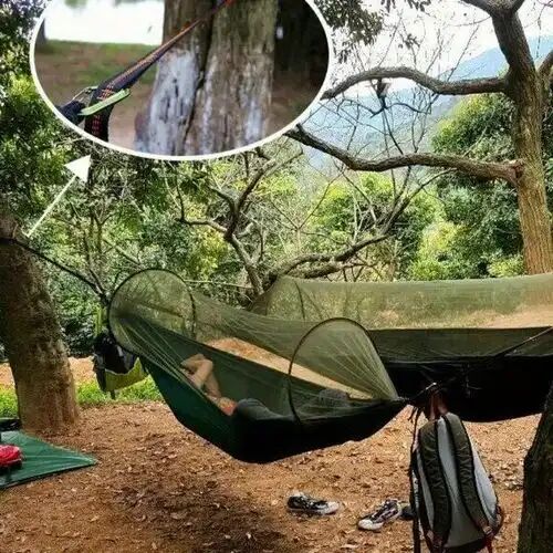 Hamac De Camping Portable En Toile De Parachute thumbnail 4