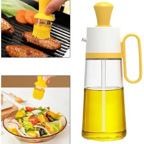 Bouteille Distributrice 3 En 1 En Verre Avec Brosse En Silicone Et Compte-gouttes Pour La Cuisson, thumbnail 3