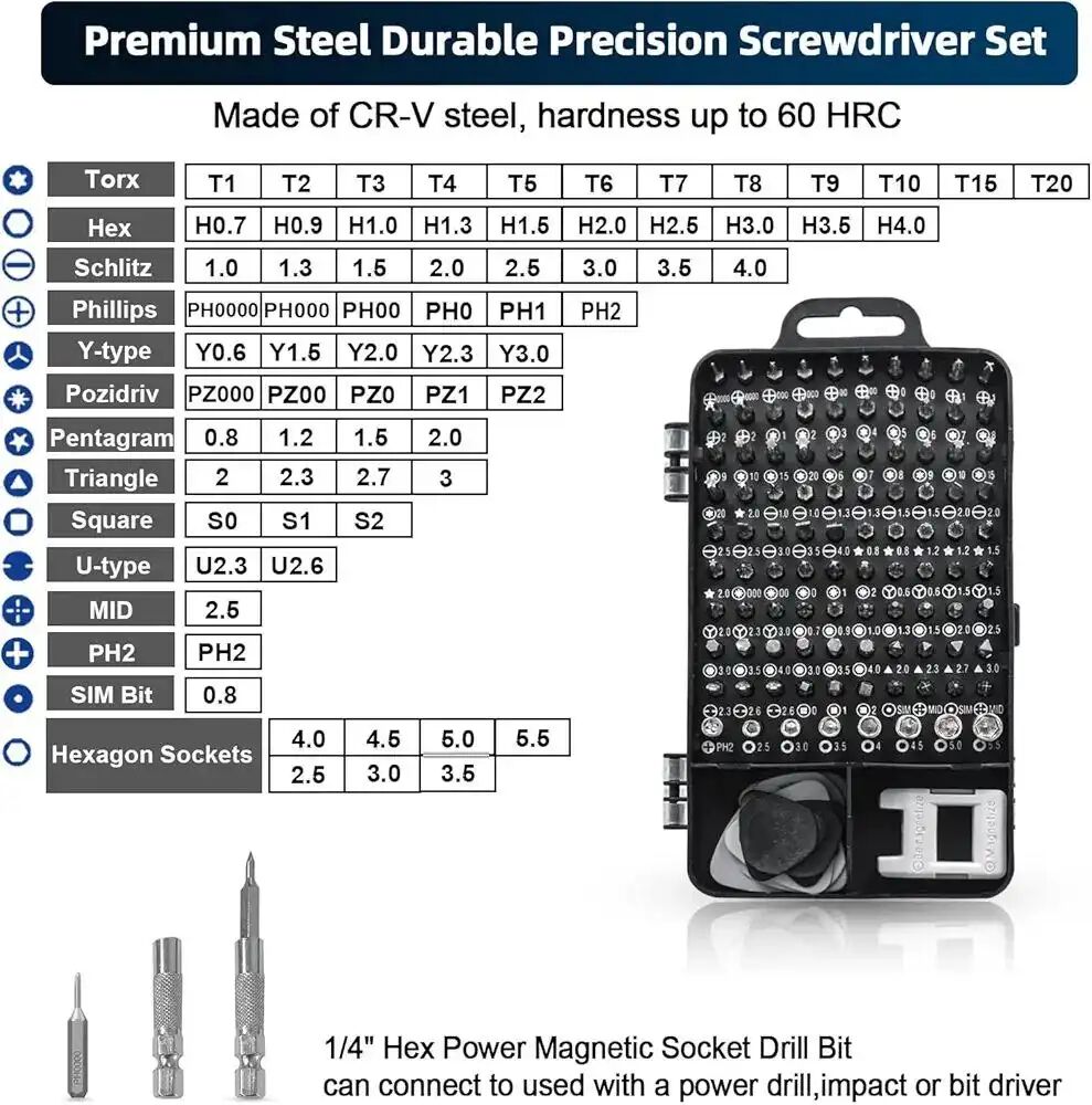 Tournevis De Précision Boite 115 En 1 Réparation Téléphone Pc Bricolage thumbnail 4