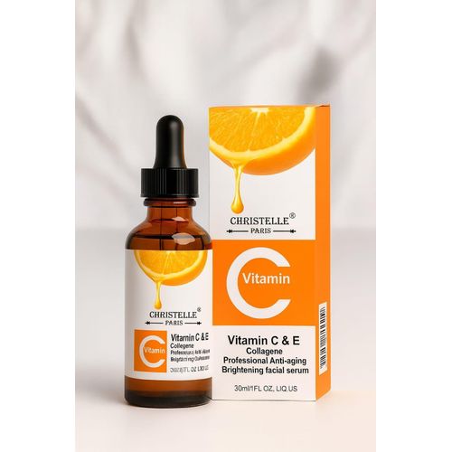 Christelle Paris Sérum Vitamine C +e+collagen Antirides Antiâge Pour Blanchiment De Peau Naturelle